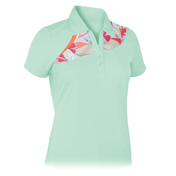 Monterey Club Women's Asym Print Block Golf Polo Shirt #2659