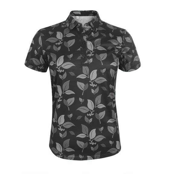Monterey Club Women's Blossom Print Tailored Collar Short Sleeve Golf Polo Shirt #4518