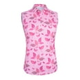 thumbnail image 1 of Monterey Club Women's Blossom Print Tailored Collar Sleeveless Golf Polo Shirt #4519, 1 of 2