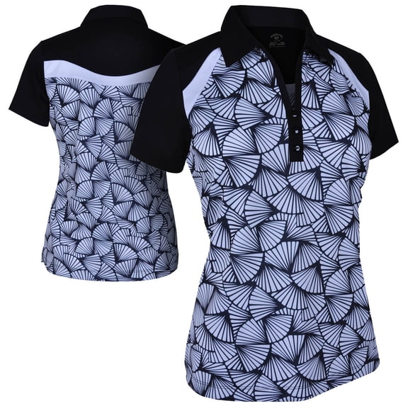 Monterey Club Women's Carolinas Print Contrast Golf Polo Shirt #2662