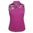 thumbnail image 1 of Monterey Club Women's Chalk Floral Print Colorblock Sleeveless Golf Polo Shirt #2499, 1 of 2
