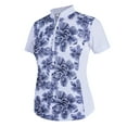 thumbnail image 1 of Monterey Club Women's Chalk Floral Print Contrast Golf Polo Shirt #2498, 1 of 3