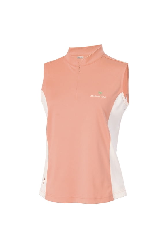 Women's Contrast Colorblock Sleeveless Golf Polo Shirt #2043