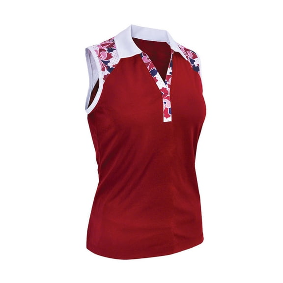 Monterey Club Women's Dandy Contrast Sleeveless Golf Polo Shirt #2393