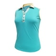 thumbnail image 1 of Monterey Club Women's Dandy Contrast Sleeveless Golf Polo Shirt #2393, 1 of 3