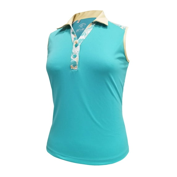 Monterey Club Women's Dandy Contrast Sleeveless Golf Polo Shirt #2393