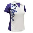 thumbnail image 1 of Monterey Club Women's Dianthus Print Contrast Golf Polo Shirt #2406, 1 of 2