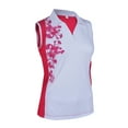 thumbnail image 1 of Monterey Club Women's Dianthus Print Contrast Sleeveless Golf Polo Shirt #2405, 1 of 3