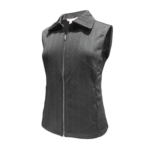 Monterey Club Women's Double Knit Cable Texture Vest #2749