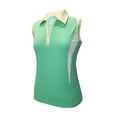 thumbnail image 1 of Monterey Club Women's Double Rotation Contrast Sleeveless Golf Polo Shirt #2271, 1 of 2