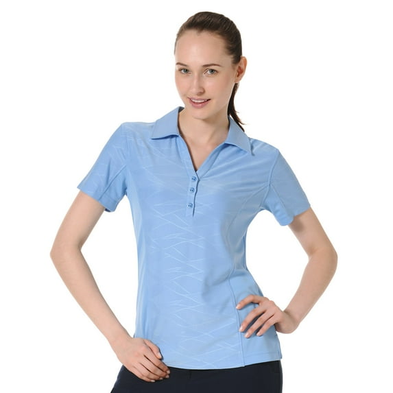 Monterey Club Women's Energy Emboss Print Texture Golf Polo Shirt #2140