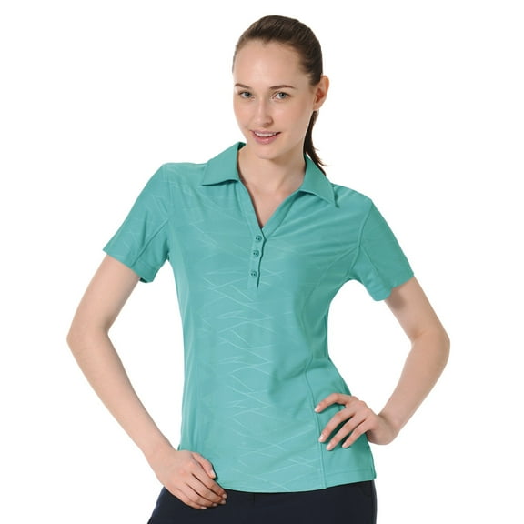 Monterey Club Women's Energy Emboss Print Texture Golf Polo Shirt #2140