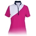 thumbnail image 1 of Monterey Club Women's Enjoy Stripe Contrast Zip Golf Polo Shirt #2342, 1 of 4