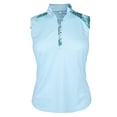 thumbnail image 1 of Monterey Club Women's Fairway Print Contrast Sleeveless Golf Polo Shirt #2501, 1 of 3
