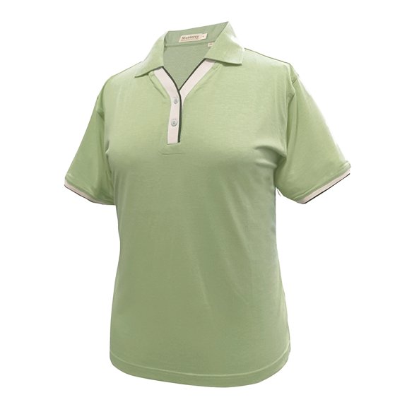Monterey Club Women's Fashion Contrast rib Golf Polo Shirt #2076