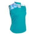 thumbnail image 1 of Monterey Club Women's Floral Contrast Sleeveless Golf Polo Shirt #2451, 1 of 2
