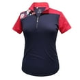 thumbnail image 1 of Monterey Club Women's Floral Contrast Zip Golf Polo Shirt #2450, 1 of 2