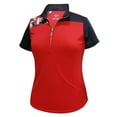 thumbnail image 1 of Monterey Club Women's Floral Contrast Zip Golf Polo Shirt #2450, 1 of 2
