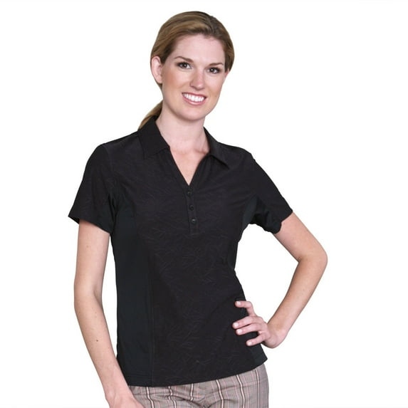 Monterey Club Women's Floral Emboss Texture Golf Polo Shirt #2079