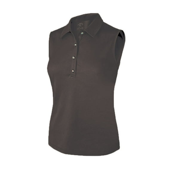 Monterey Club Women's Floral Emboss Texture Polo Sleeveless #2095