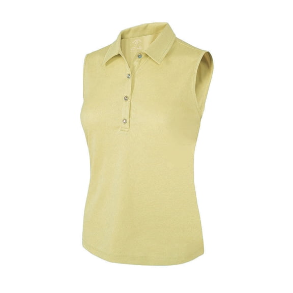 Monterey Club Women's Floral Emboss Texture Polo Sleeveless #2095