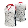 thumbnail image 1 of Monterey Club Women's Foil Print Contrast Sleeveless Golf Polo Shirt #2099, 1 of 2