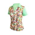 thumbnail image 1 of Monterey Club Women's Fountain Floral Print Block Golf Polo Shirt #2346, 1 of 3