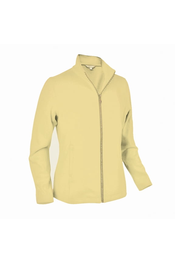 Women's French Rib Knit Rhinestone Zipper Jacket #2772