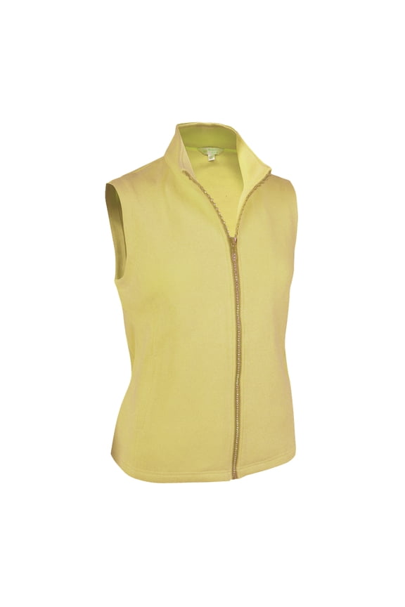 Women's French Rib Knit Rhinestone Zipper Vest #2770