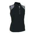 thumbnail image 1 of Monterey Club Women's Fun Leopard Contrast Sleeveless Golf Polo Shirt #2425, 1 of 3