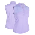 thumbnail image 1 of Monterey Club Women's Gem Stripe Contrast Block Sleeveless Golf Polo Shirt #2463, 1 of 2