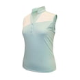 thumbnail image 1 of Monterey Club Women's Gem Stripe Contrast Block Sleeveless Golf Polo Shirt #2463, 1 of 2