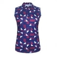 thumbnail image 1 of Monterey Club Women's Geometric Print Tailored Collar Sleeveless Golf Polo Shirt #4523, 1 of 2