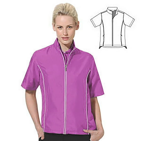 Monterey Club Women's Half Sleeve Microfiber Dobby Windshirt #2763