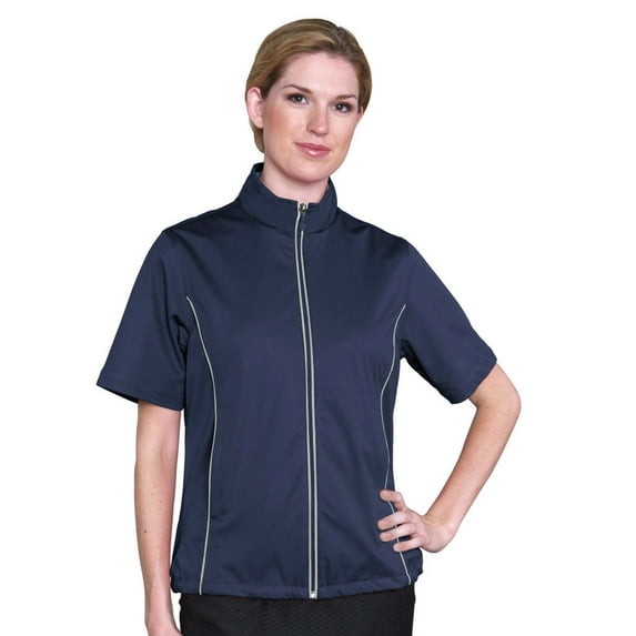 Monterey Club Women's Half Sleeve Microfiber Dobby Windshirt #2763