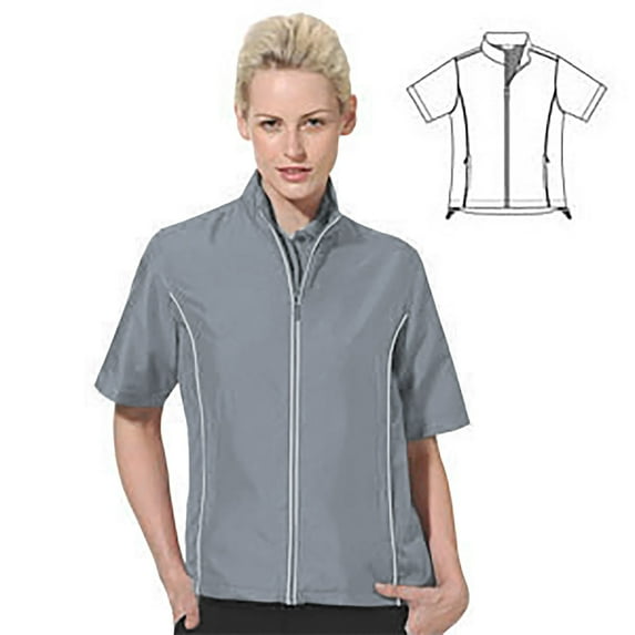 Monterey Club Women's Half Sleeve Microfiber Dobby Windshirt #2763