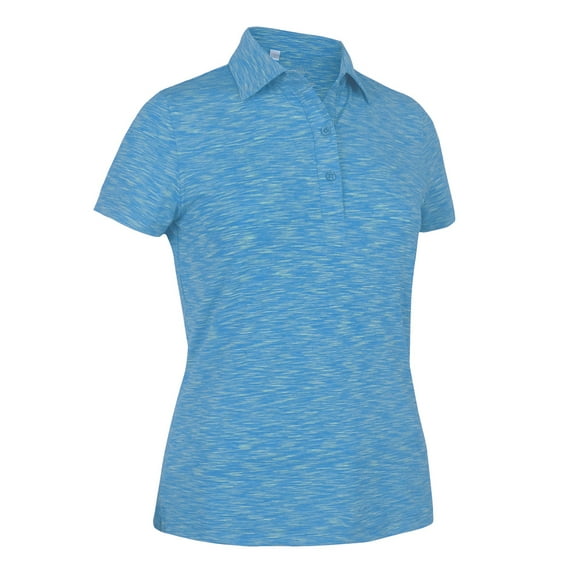 Monterey Club Women's Heather Mixed Tailored Collar Golf Polo Shirt #2694