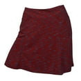 thumbnail image 1 of Monterey Club Women's Heather stretch knit fabric Curved waistband Flared bottom Hidden Side Zip Attached lined Short Pull-on Skirt #2953, 1 of 2