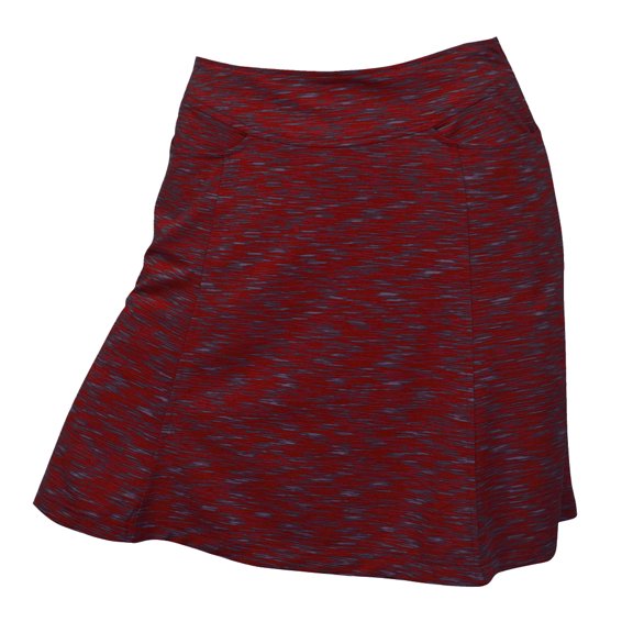 Monterey Club Women's Heather stretch knit fabric Curved waistband Flared bottom Hidden Side Zip Attached lined Short Pull-on Skirt #2953