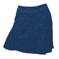 thumbnail image 1 of Monterey Club Women's Heather stretch knit fabric Curved waistband Flared bottom Hidden Side Zip Attached lined Short Pull-on Skirt #2953, 1 of 2
