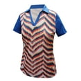 thumbnail image 1 of Monterey Club Women's Jagged Zebron Print Block Golf Polo Shirt #2678, 1 of 2