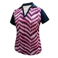 thumbnail image 1 of Monterey Club Women's Jagged Zebron Print Block Golf Polo Shirt #2678, 1 of 2