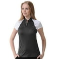thumbnail image 1 of Monterey Club Women's Leopard Emboss Texture Colorblock Sport Golf Polo Shirt #2431, 1 of 2