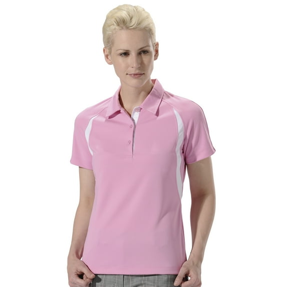 Monterey Club Women's Lightweight Pique Contrast Golf Polo Shirt #2196