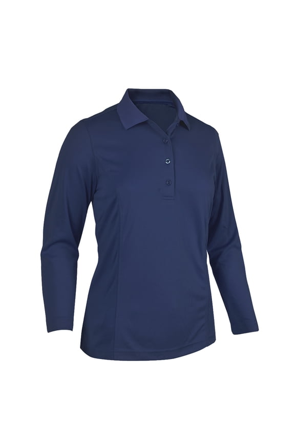 Women's Long Sleeve Light Weight Pique Solid Golf Polo Shirt #2071