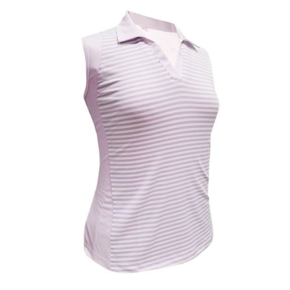 Monterey Club Women's Meadow Stripe Colorblock Sleeveless Golf Polo Shirt #2391