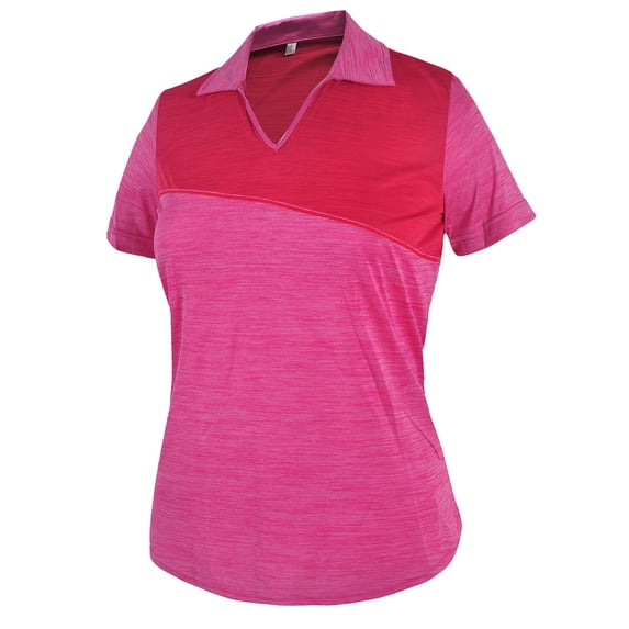 Monterey Club Women's Melange Flash Colorblock Golf Polo Shirt #2476