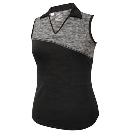 Monterey Club Women's Melange Flash Colorblock Sleeveless Golf Polo Shirt #2477