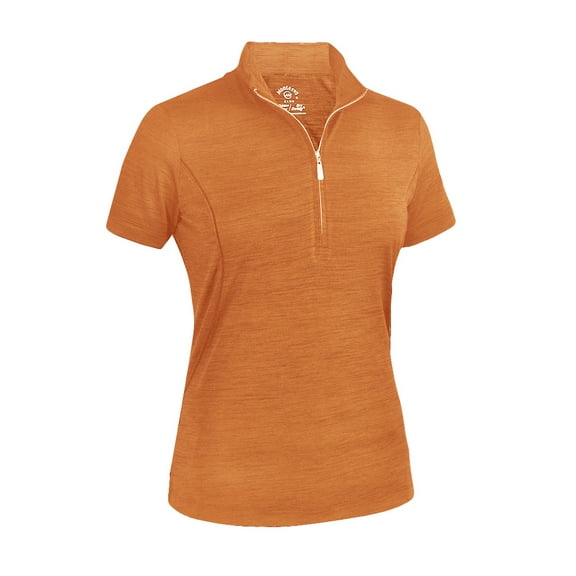 Monterey Club Women's Melange Jersey Performance Sport Golf Polo Shirt #2362