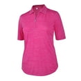 thumbnail image 1 of Monterey Club Women's Melange Jersey Performance Sport Golf Polo Shirt #2390, 1 of 2